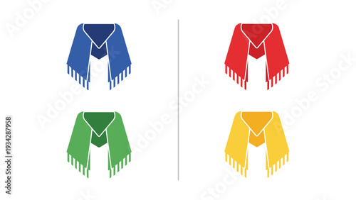 Four stylish scarves displayed in vibrant colors against a plain background