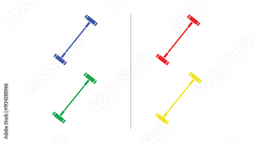Colorful vertical line segments with horizontal endpoints on a white background