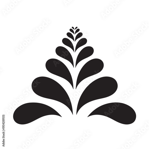 Abstract tree design composed of expanding leaf-like shapes representing growth nature and organic development decorative plant element icon