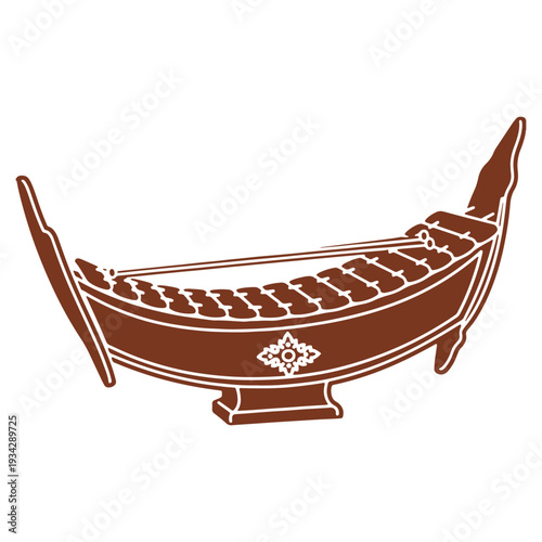 Thai Ranat Ek Xylophone Musical Instrument Illustration Traditional Classical Music and Art Heritage Culture
