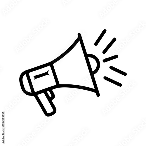 Megaphone bullhorn speaker announcement promotion voice communication marketing public address system icon vector