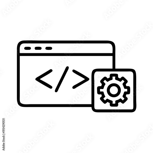 Programming development coding software web development settings configuration icon vector graphic design