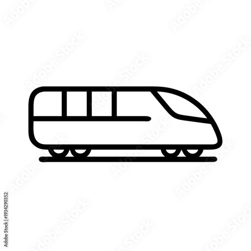 Modern high speed bullet train transportation railway travel public transit vector illustration icon design