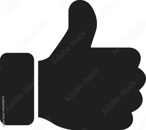 Thumb up gesture icon representing like social media approval or positive feedback vector illustration