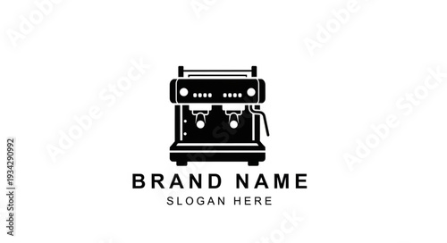 Coffee Machine Logo Template Design for Cafe or Restaurant.