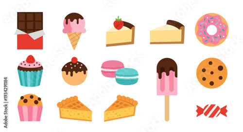 Assorted sweets and desserts illustration
