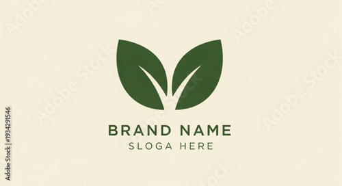 Green Leaf Logo Template for Eco Friendly Brand Identity.