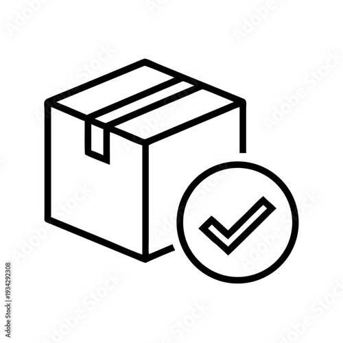 Completed delivery box icon vector illustration for shipping and logistics services order fulfillment and supply chain