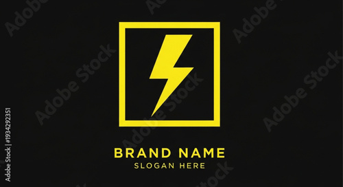 Electricity Logo Design Template with Lightning Bolt Symbol.