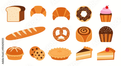Bakery items illustration