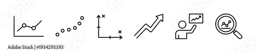 Data analysis icons representing business growth and financial trends are essential tools for visualizing complex information and making informed decisions.
