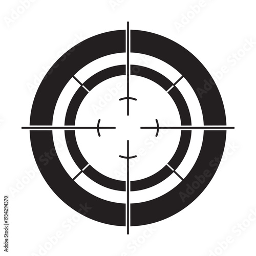 Sniper scope crosshair symbol for aiming and targeting on transparent background