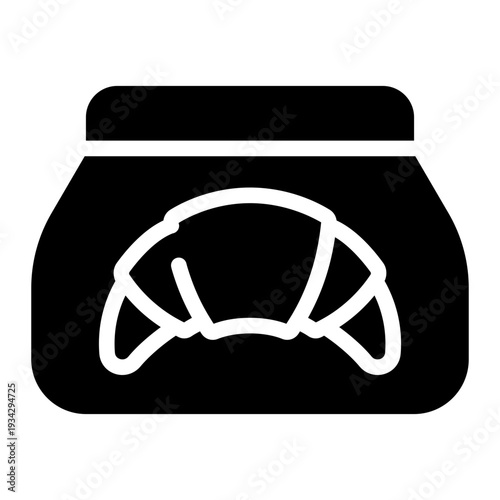 croissant glyph icon
