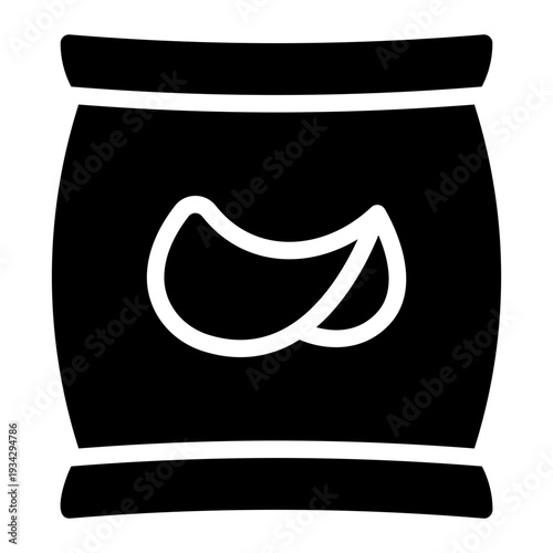 potato chips glyph icon