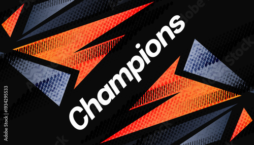 Modern Sport Background Template for Tournaments, Competitions, and Promotions. Energetic Background with Sharp Shapes in Grey and Orange