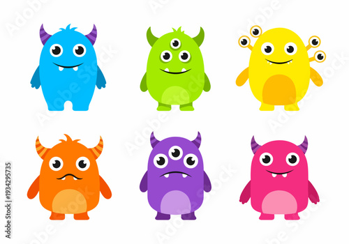 Purple one-eye spiky character on blue square field.