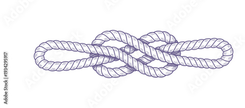 Figure eight knot on transparent background for safety or binding concept
