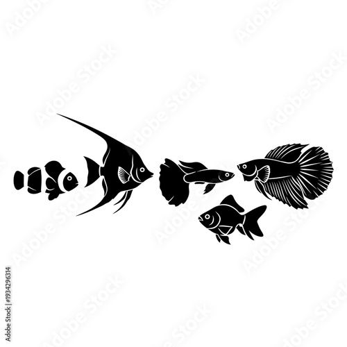 A group of fish swimming together in the ocean