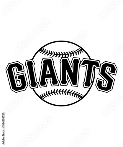 "GIANTS" Baseball Team Logo with Classic Stitching