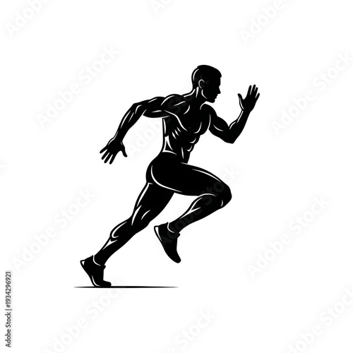 Running people silhouettes black vector set, jogging athletes in motion, fitness exercise figures, dynamic sport action icons for health wellness graphic design and architectural scale reference