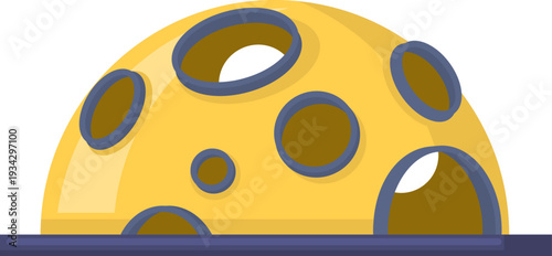 Yellow dome with holes forming a pet play tunnel