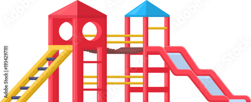 Playground structure offering climbing, sliding, and playing fun
