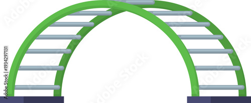 Children playground climbing arch forming monkey bars equipment