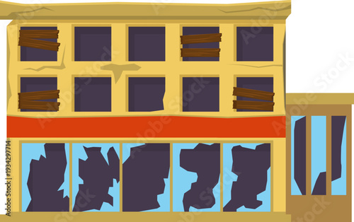 Abandoned building showing urban decay and ruin