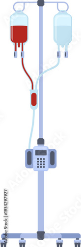 Infusion pump delivering blood and intravenous fluid