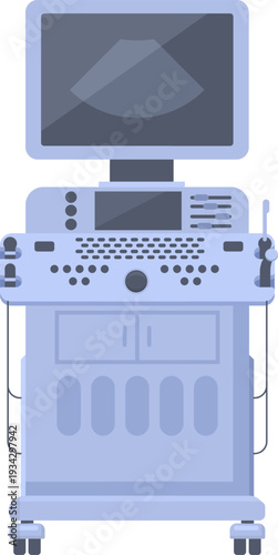 Ultrasound machine displaying medical diagnostic prenatal examination