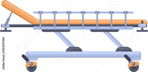 Hospital gurney transporting patients during medical emergencies