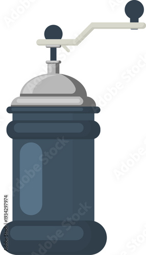 Hand coffee grinder preparing fresh aromatic coffee