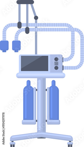 Medical ventilator machine providing breathing support equipment
