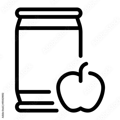 apple juice line icon
