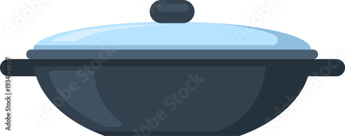 Cooking pot with lid illustration for kitchen