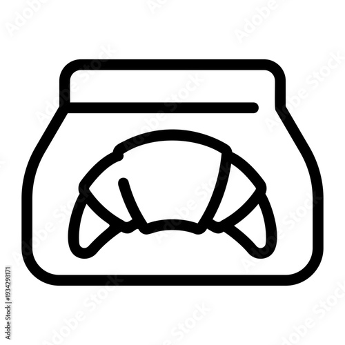 croissant line icon