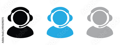 Customer Support Headset Icon Set