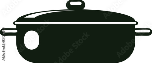 Cooking pot silhouette icon for kitchen and culinary use