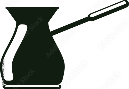 Black cezve for traditional Turkish coffee brewing