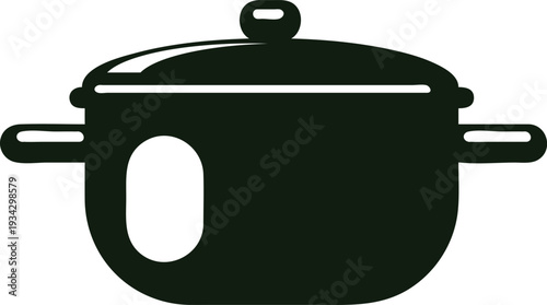 Cooking pot kitchen utensil vector graphic illustration
