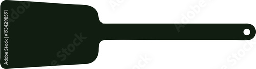 Black silicone kitchen spatula with hanging hole