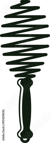 Coil whisk line art kitchen tool illustration