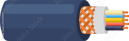 Electrical cable cross section showing conductor wiring