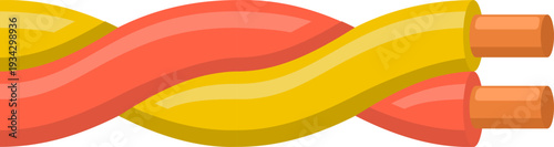 Electrical wires twisting illustrating connection and energy supply