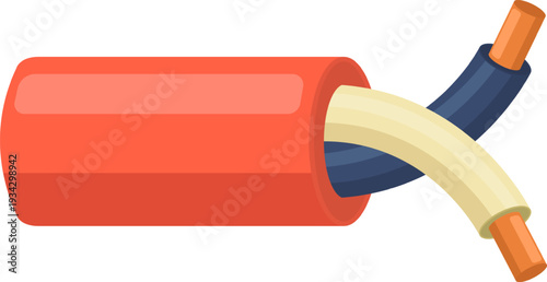 Electrical cable exposing inner wiring for power connection
