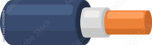 Coaxial cable showing internal structure for communication