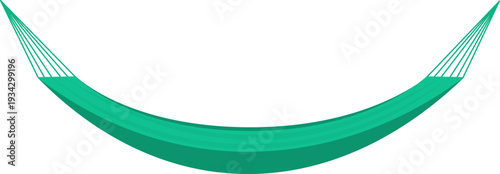 Green hammock hanging flat vector illustration white background