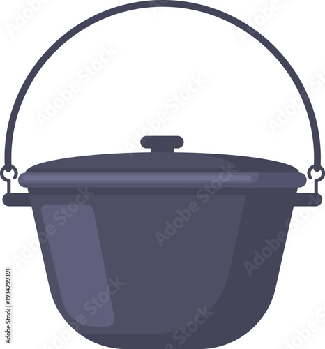 Camping pot cooking over fire equipment