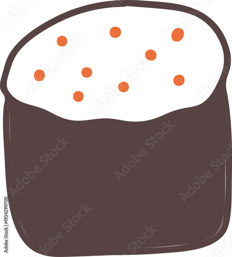 Sweet holiday bread with sugar glaze and sprinkles