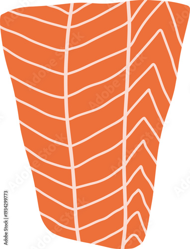 Orange salmon fish filet abstract texture with white lines